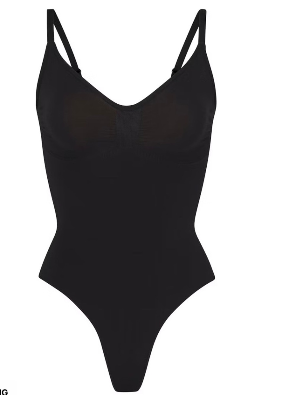 Skims Seamless Sculpt Thong Bodysuit in Black Size Small